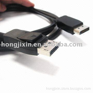 DisplayPort cable with latch